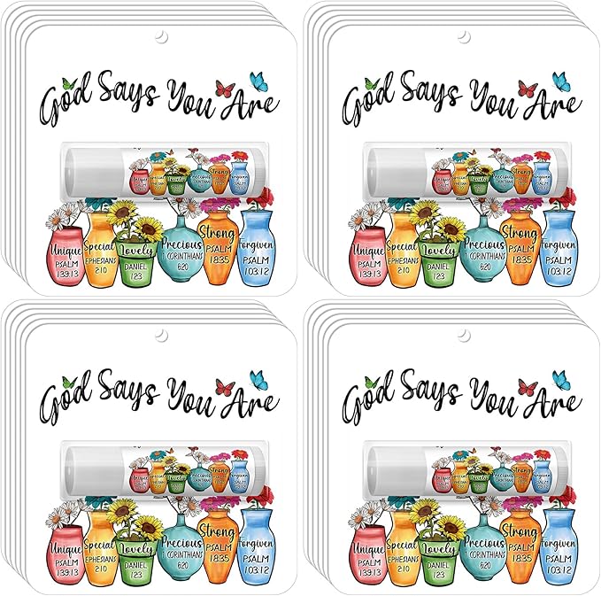 25 Pack Christmas Sunflower Gifts Religious Bible Verse Lip Balms Bulk 5 Flavor for Women Men Christian Religious Church Party Favors with Scripture Inspirational Gifts for Coworkers Staff