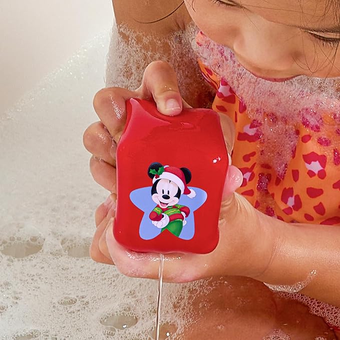 Disney Holiday Mickey and Friends Bath Toys - 11 pc Bath Value Set, Bath Toys, Finger Puppets, Rinse Cups, Foam Pump, Bath squirters