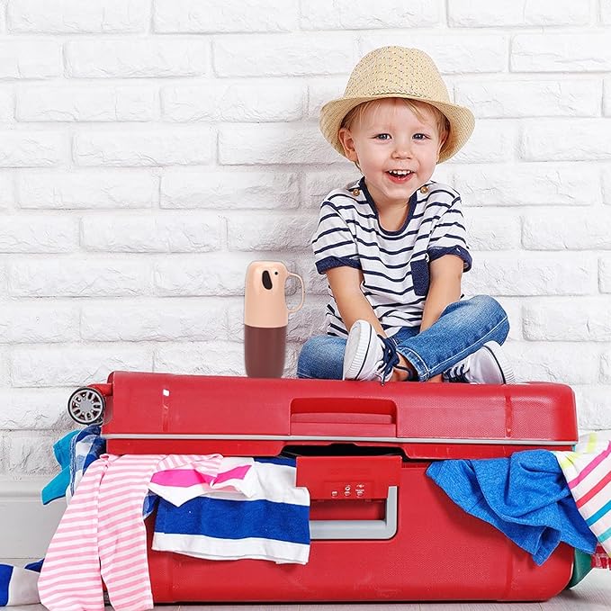 Toothbrush Travel Case, Removable and Portable Toothbrush Holder Cup, Use for Travel, Hiking,Camping, School, Bathroom, Cute and Playful Elephant Styling for Kids and Teens (Pink)