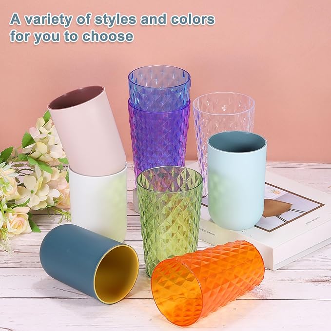 uxcell 2Pcs Plastic Drinking Cups, Double Color Unbreakable Reusable Bathroom Cup Mouthwash Cup Toothbrush Tumbler Holder, Grey