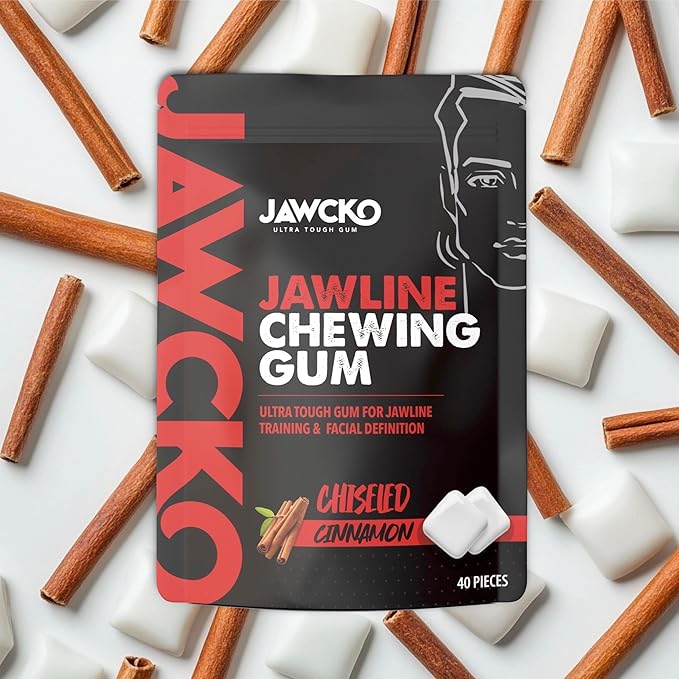 JAWCKO Ultra-tough Jawline Chewing Gum Variety 4-Pack | Get a Stronger, Squarer Jawline | 15X Hardness | Jaw Training Hard Gum | Chisel, Sculpt, Tone your Jaw | Facial Fitness Mewing Gum | 4X Flavors