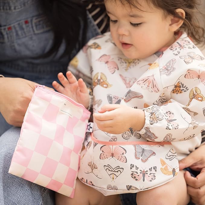 Tiny Twinkle Long Sleeve Bib for Babies & Toddlers – Waterproof Smock Bib for Eating – Machine Washable & Mess-Proof, Baby Feeding Essential & Shower Must-Have(Flutter, 6–24M)