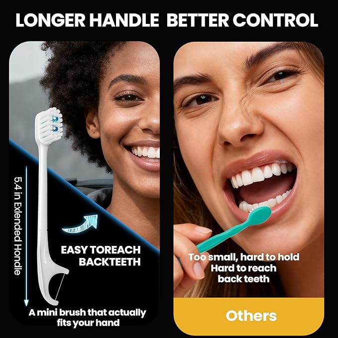 Pinkart Mini Disposable Toothbrushes with Toothpaste, Pre-Pasted Travel Toothbrush with 2 Mint Beads, Individually Wrapped Single-Use Toothbrush for On-The-Go & Travel (12 Count)