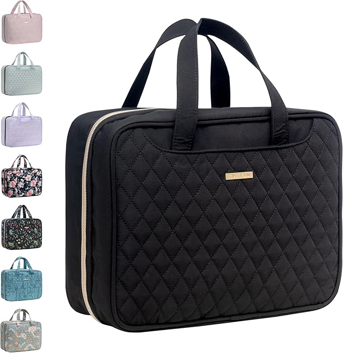 Everfun Hanging Travel Toiletry Bag for Women Traveling With Leakproof Compartment Makeup Cosmetic Organizer Dopp Kit Travel Accessories Essentials Must Have