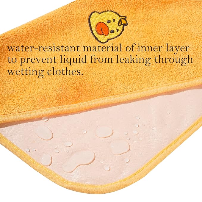 6 Packed Baby Bibs for Girls or Boys, Large Towel Bibs for Toddler 3-6 Years with Gift Box Packed(2 pink purple yellow)