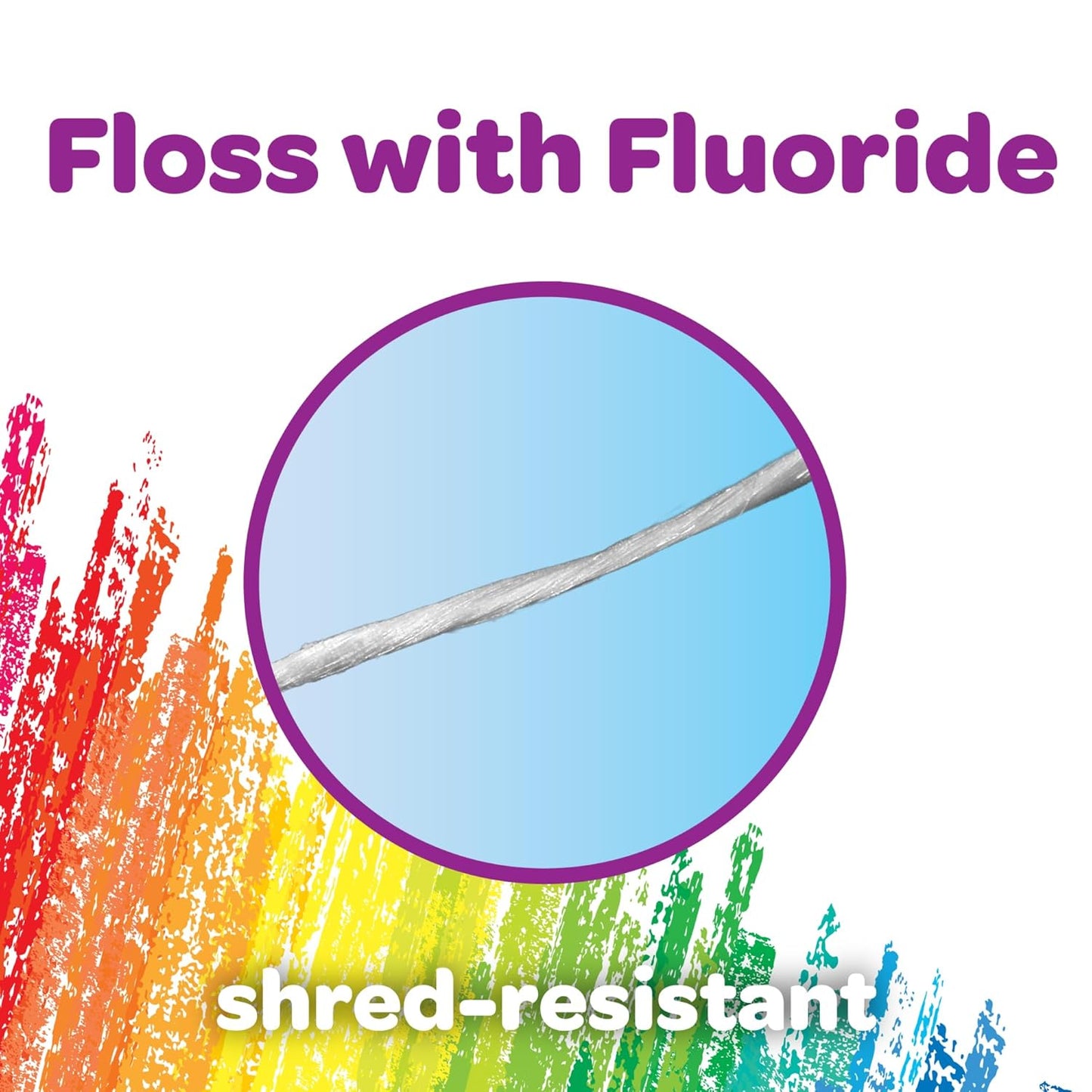 GUM Crayola Kids Flossers with Fluoride - Designed for Little Hands - Fun Grape Flavor - Easy to Use Kids Floss Picks for Children Ages 3+, 75 ct