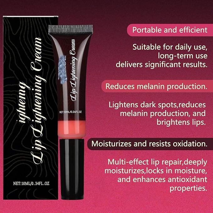 3 PCS Lip Lightening Cream for Dark Lips,Lip Lightener for Smokers and Non-Smokers,Brightening Lip Balm,Help fade lip discoloration,Deep Moisturizing,10ml/0.33fl.oz