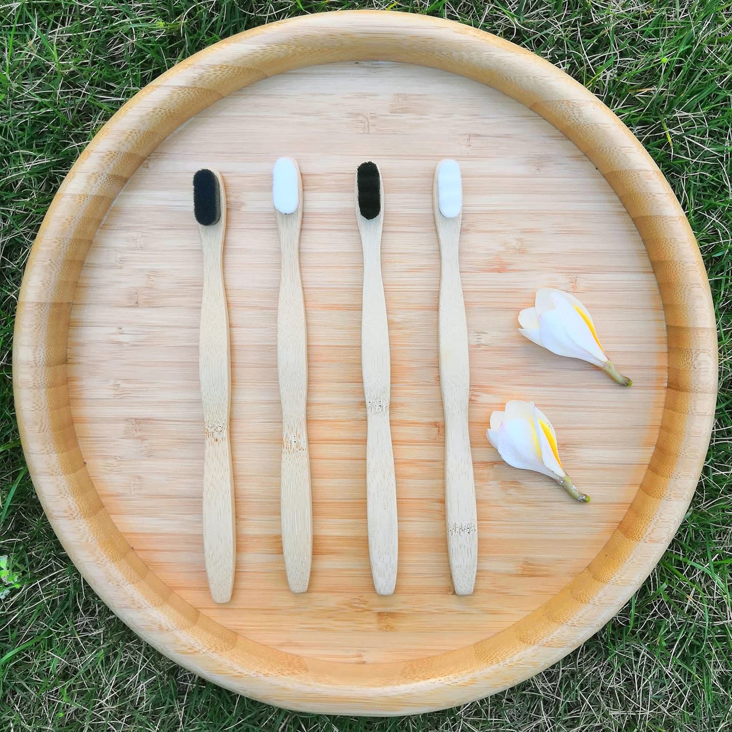 EasyHonor Extra Soft Toothbrush, Natural Bamboo Toothbrush with Micro Fur Ultra Soft 20,000 Bristles, 4-Pack for Adults