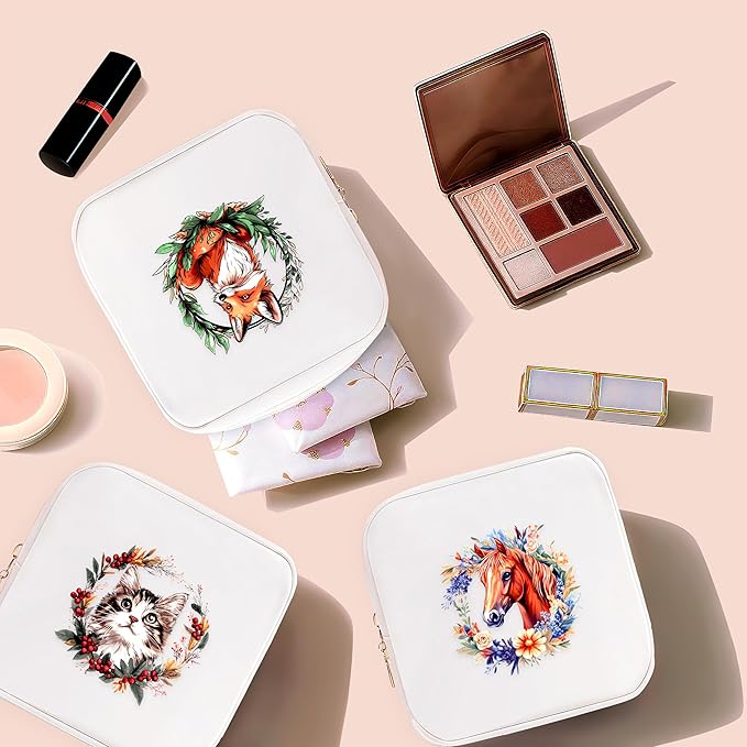 Fox Mini Makeup Bag, Fox Gift For Women Girls, Cute Portable Zipper Pouch Cosmetic Bag For Teen Girls Kids, Small Storage Bag For Sanitary Pad, Period napkin bag!