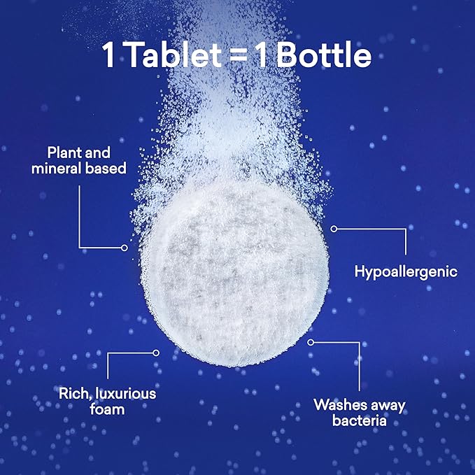 BLUELAND Foaming Hand Soap Refill Tablets, 10-Pack, Iris Agave Scent, Eco Friendly Cleaning Products, 10 x 9 Fl oz