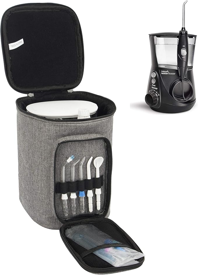 PACMAXI Carrying Bag for Waterpik Water Flosser, Portable Storage Bag for Water Flosser and Accessories Suitable for Travelling, Trips, Camping (Grey)