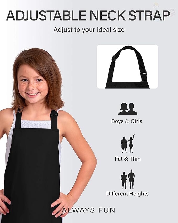 Kids Apron, Medium, 100% Cotton With An Adjustable Strap to fit All Ages