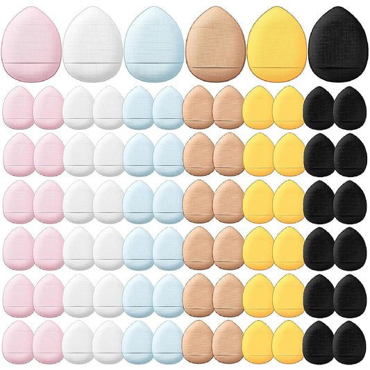 72 Pcs Finger Powder Puff Mini Makeup Sponge Soft Beauty Makeup Blender Puff for Foundation, Face Powder, Under Eye Setting, Concealer, Repair Cream, Cosmetic Tool (Cute Colors)