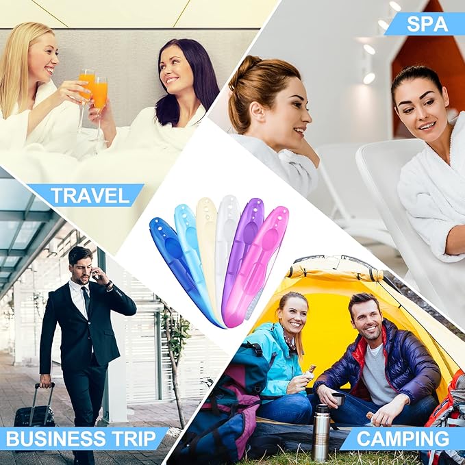 Nuogo 100 Pack Travel Folding Toothbrushes Bulk Portable Pocket Toothbrush Travel Accessories in 6 Colors for Kids Adult Camping Hiking