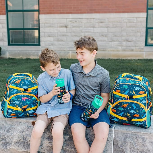 Wildkin Kids 16 Oz Water Bottle – BPA-Free Tritan, Leak-Proof Lid, Durable & Easy to Clean - Jurassic Dinosaurs