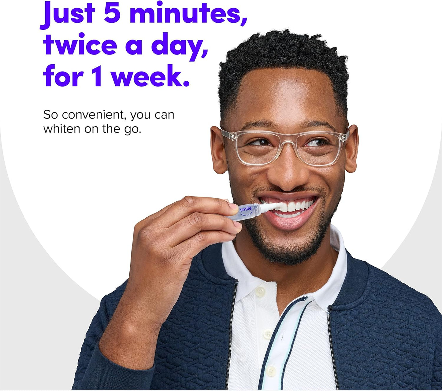 SmileDirectClub Teeth Whitening Kit with LED Light - 8 Pack Gel Pens - Professional Strength Hydrogen Peroxide