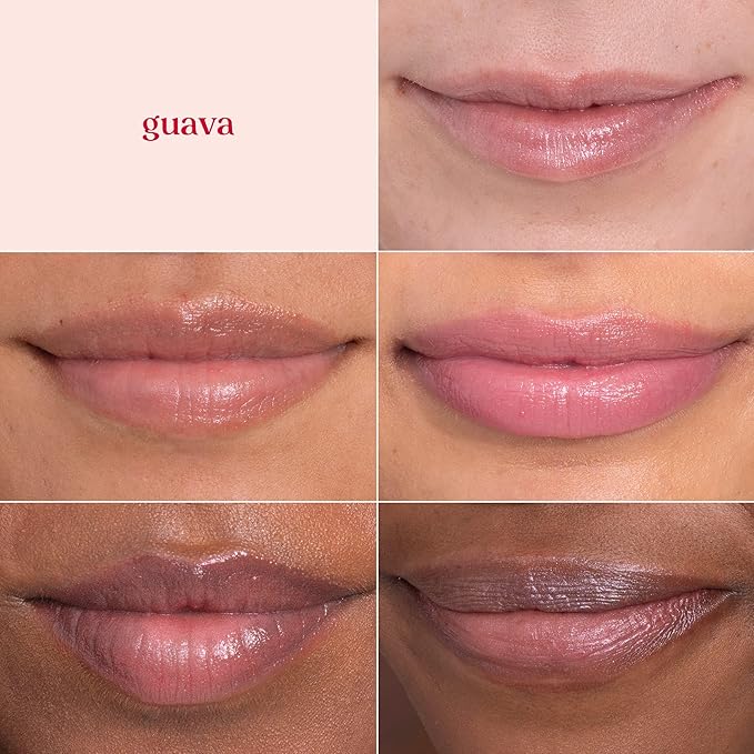 Burt's Bees Shimmer Lip Tint Set, Tinted Lip Balm Stick, Moisturizing for All Day Hydration with Natural Origin Glowy Pigmented Finish & Buildable Color, Guava (4-Pack)