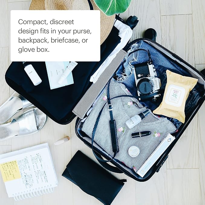 Brondell GoSpa Advanced Portable Bidet for Travel–Pop-Up Nozzle System –High-Quality Compact Bidet with Discreet Travel Bag for Convenient Storage–400mL, Gray