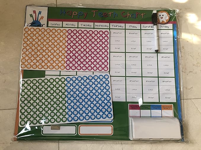 izer Rewards Chart for Kids with Magnets and Tooth Brush Holder, for toothbrushing