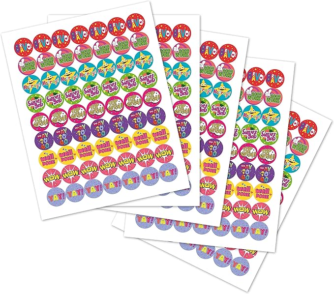 Sweetzer & Orange Teacher Reward Stickers – 1008 in 9 Designs, 1-Inch Motivational Sticker for Kids, Potty Training Reward and Teacher Supplies for Classroom