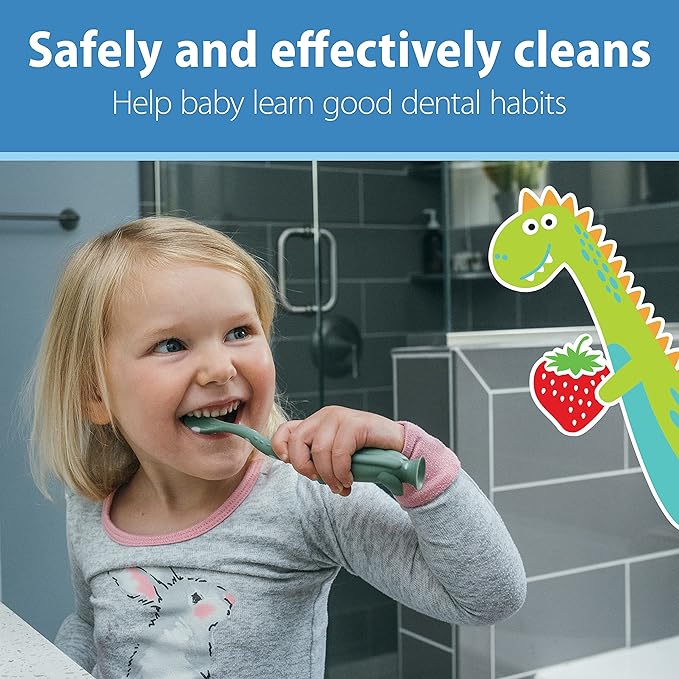 Dr. Brown's Baby Toothpaste, Strawberry Flavor Toddlers and Kids Love, Fluoride Free, Made in The USA, 0-3 Years, 1.4oz, 3 Pack