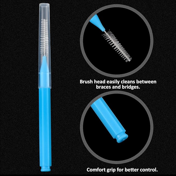 Patelai 100 Pieces Braces Brush for Cleaner Interdental Brush Toothpick Dental Tooth Flossing Head Oral Dental Hygiene Flosser Toothpick Cleaners Tooth Cleaning Tool (Attractive Colors)