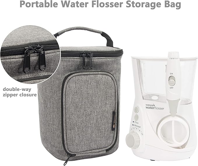 PACMAXI Carrying Bag for Waterpik Water Flosser, Portable Storage Bag for Water Flosser and Accessories Suitable for Travelling, Trips, Camping (Grey)