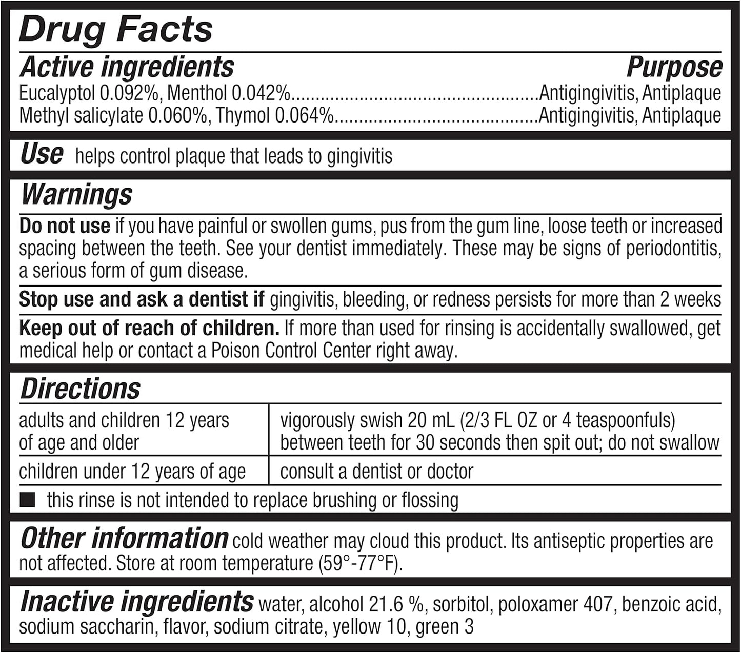 Amazon Basics Antiseptic Mouthwash, Mint, 33.80 Fl Oz, 1 Pack