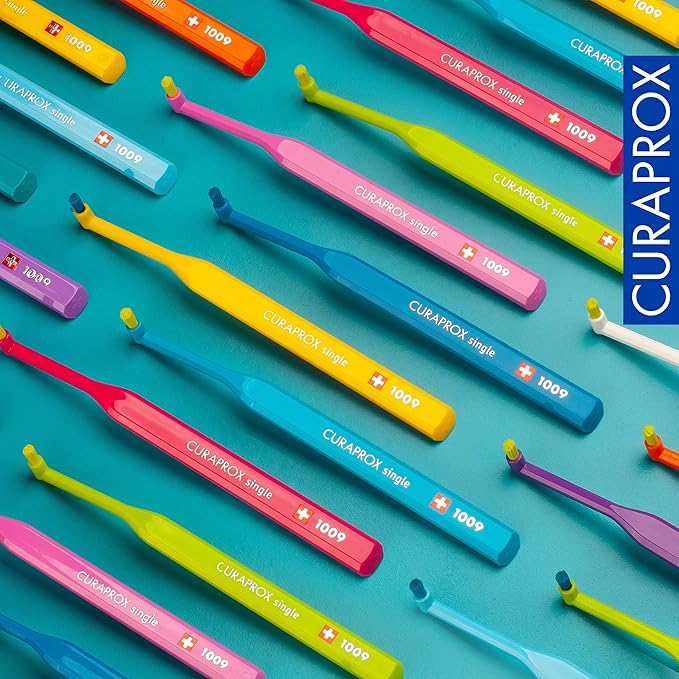 Curaprox CS 1009 Single Toothbrush – Braces, Implants and Isolated Teeth | Ultra-Soft Single Tuft | Targeted Gumline Cleaning (Pack of 2)