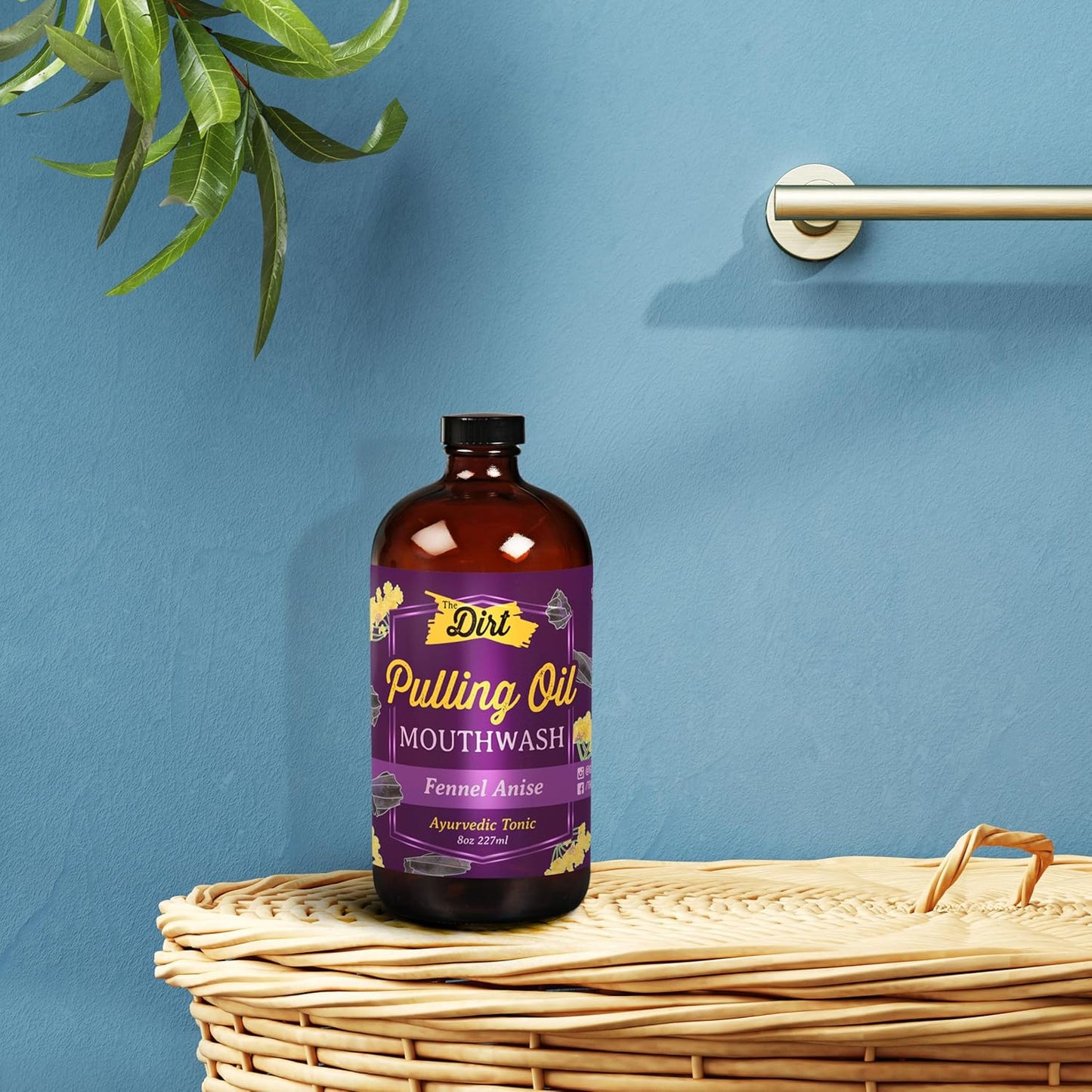 THE DIRT Oil Pulling Mouthwash - Gluten Free - Removes Plaque, Tartar, Bad Breath & Whitens Teeth (Fennel Anise, 8 Ounce)