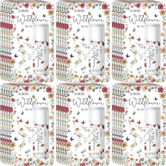 30 Pack a Little Wildflower Baby Shower Games Prizes Gifts Bulk Wildflower Lip Balms Favors for Winners Boys Girls Gender Reveal Favors Decorations Halloween Baby Shower Thanksgiving Gift Bags Stuffer