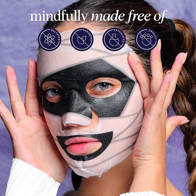 SpaLife Beauty Halloween Face Mask Spooky Glow Bundle | Korean Facial Masks | Pore-Refining, Detoxifying, and Brightening Face Mask Set | Halloween Gifts for Women | Facial Sheet Masks | 12 Pack