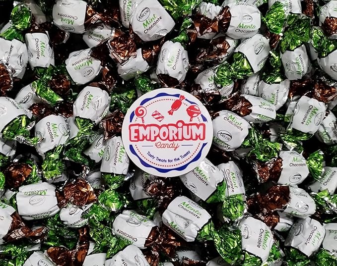 Chocolate Filled Mint Hard Candy - 2 lbs of Decadent Creamy Chocolate Filled Icy Mint Coolness Individually Wrapped Candies