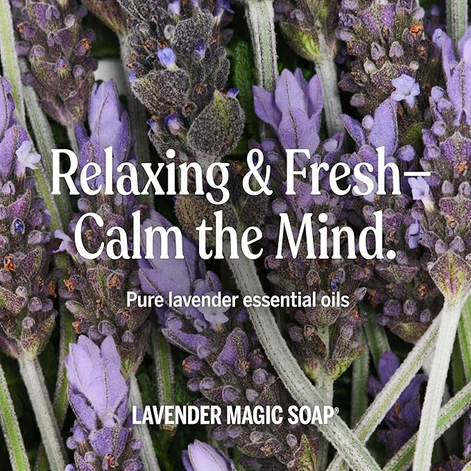 Dr. Bronner’s Pure-Castile Magic Liquid Soap - Made with Regenerative Organic Certified Oils - 18-in-1 Uses for Face, Body, Hand, Hair- Gentle on Sensitive Skin - All Natural Body Wash- Lavender, 32oz