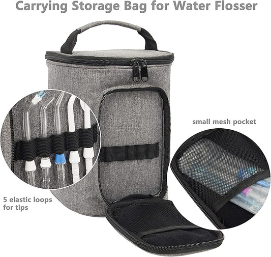 PACMAXI Carrying Bag for Waterpik Water Flosser, Portable Storage Bag for Water Flosser and Accessories Suitable for Travelling, Trips, Camping (Grey)