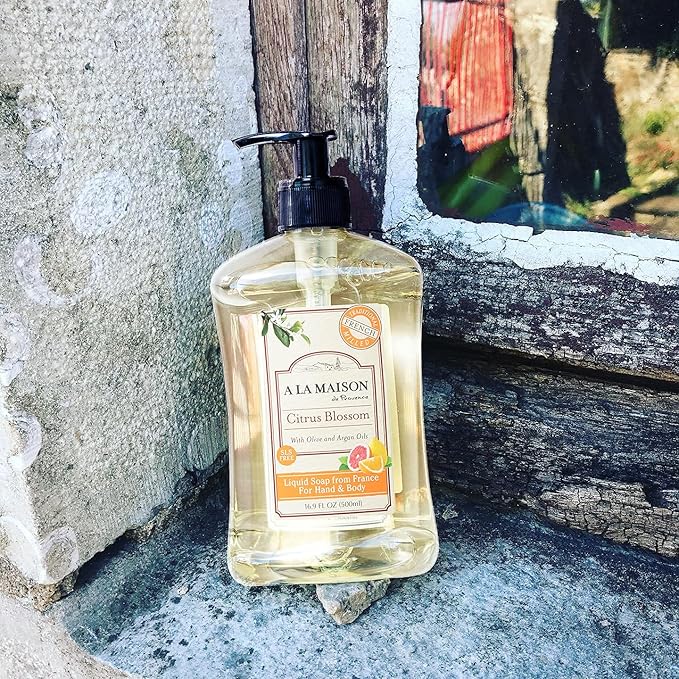 A LA MAISON French Liquid Hand Soap, Citrus Blossom - Natural Hand Wash Made with Essential Oils - Biodegradable, Plant-Based, Vegan, Cruelty-Free, Alcohol & Paraben Free (16.9 oz, 6 Pack)