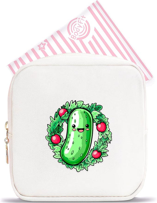 Pickle Mini Makeup Bag, Pickle Gift For Women Girls, Cute Portable Zipper Pouch Cosmetic Bag For Teen Girls Kids, Small Storage Bag For Sanitary Pad, Period napkin bag!