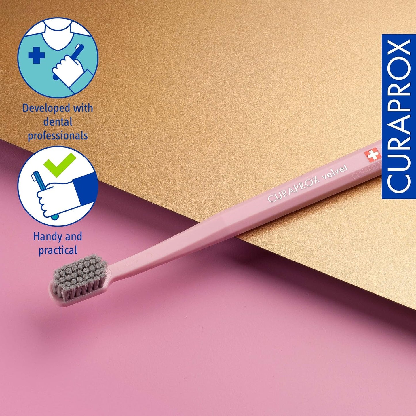 Curaprox CS 12460 Velvet Soft Toothbrush – Sensitive Gum Care | Ultra-Gentle Cleaning with 12,460 Filaments | Single Pack, Random Color