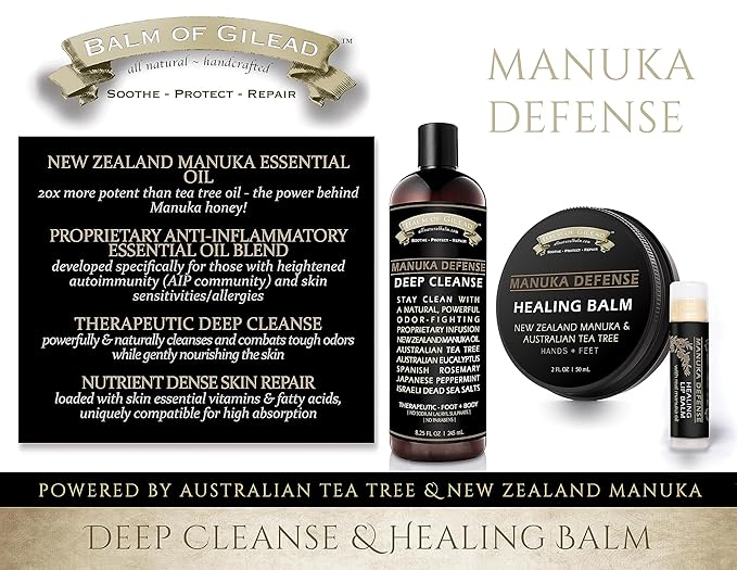 BALM OF GILEAD Manuka Eczema Honey Cream - Manuka Defense Healing Lip Balm, Intensive Moisture Therapy - Moisturizer for Sensitive Skin, Eczema, Psoriasis, Dermatitis