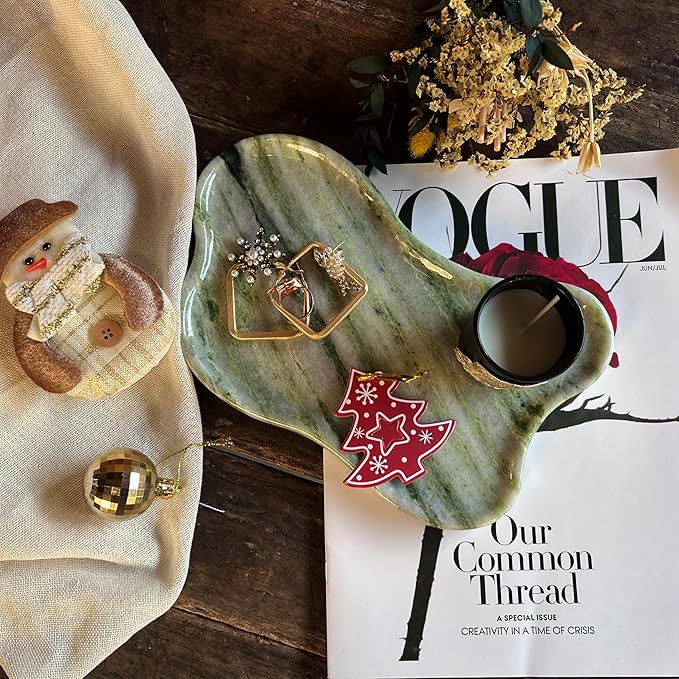 Natural Travertine Tray (Green (Marble-Diagonal))