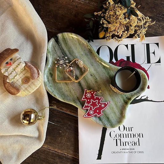 Natural Travertine Tray (Green (Marble-Diagonal))