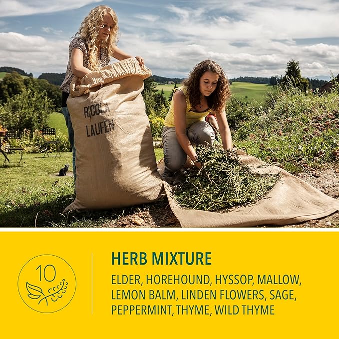 Ricola Sugar Free Original Natural Herb Cough Drops, 45 Count, Cough Suppressant & Throat Relieving Drops with Naturally Sourced Menthol, Pleasing Taste for Coughs & Throat Irritation Symptom Relief