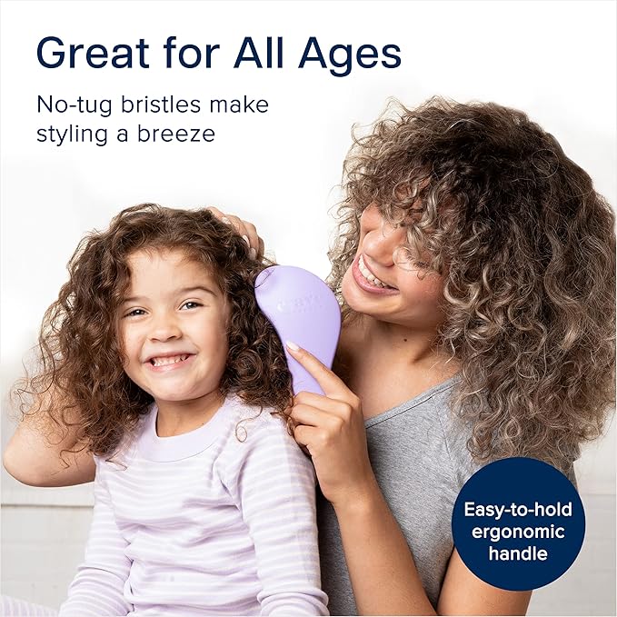 Crave Naturals Glide Thru Hair Brush - Detangler Brush for Curly, Straight, Wet or Dry Hair - Gentle Detangling Brushes for Adults, Kids, Toddlers - Hair Accessories for Women, 7.5x3 - Purple