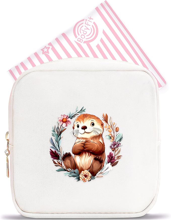 Sea Otter Mini Makeup Bag, Otter Gift For Women Girls, Cute Portable Zipper Pouch Cosmetic Bag For Teen Girls Kids, Small Storage Bag For Sanitary Pad, Period napkin bag!