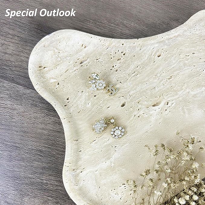 Natural Travertine Tray (Beige (Slightly White))