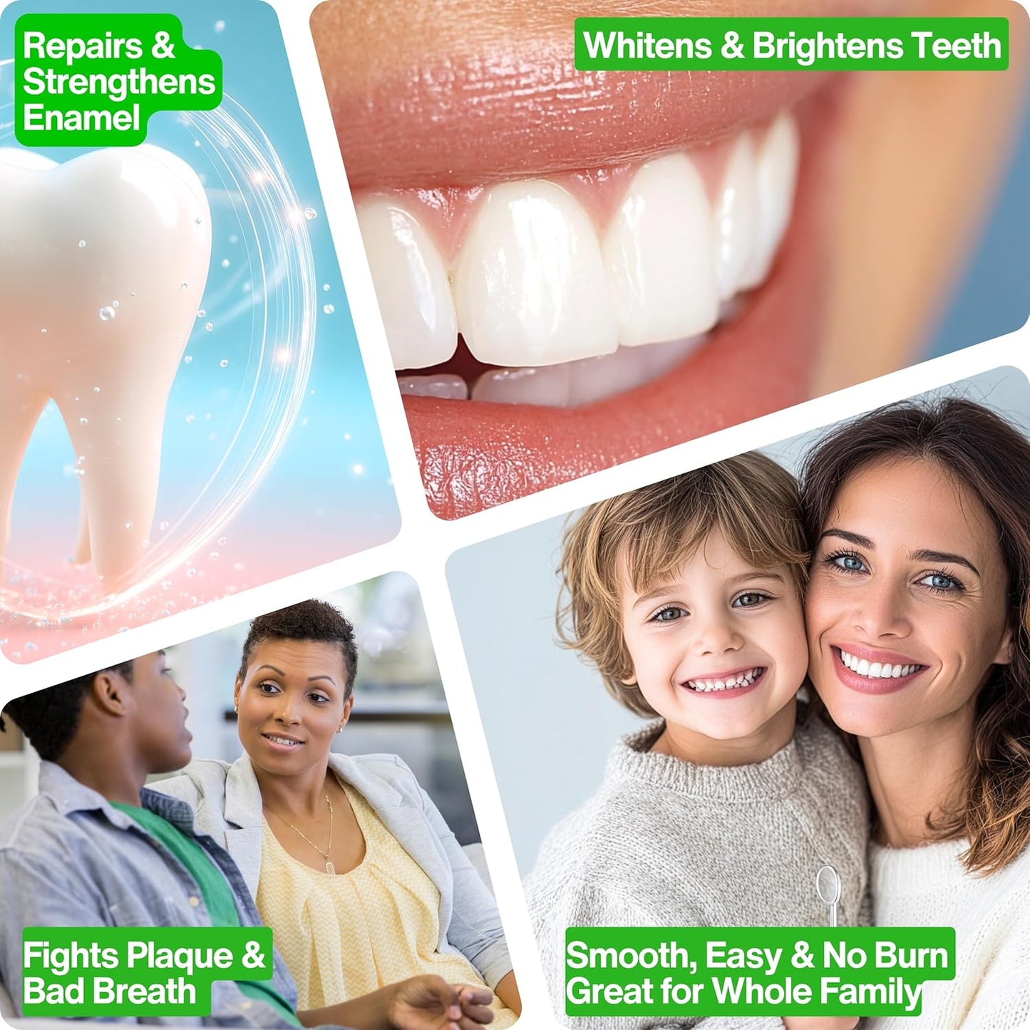 Nano-Hydroxyapatite Natural Whitening Mouthwash with Xylitol – Fluoride-Free, Alcohol-Free, Antiseptic Oral Rinse for Fresh Breath & Enamel Protection – Gentle for Sensitive Teeth