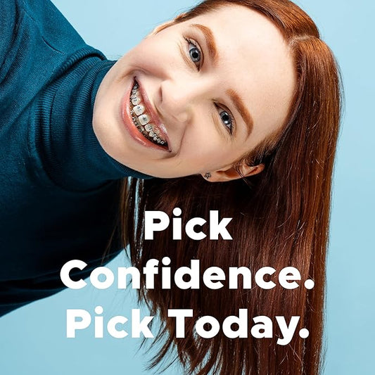 Piico Orthodontic Flosser, Floss Picks Designed for Braces, Unbreakable, Shred-Resistant, Resealable-50 Count