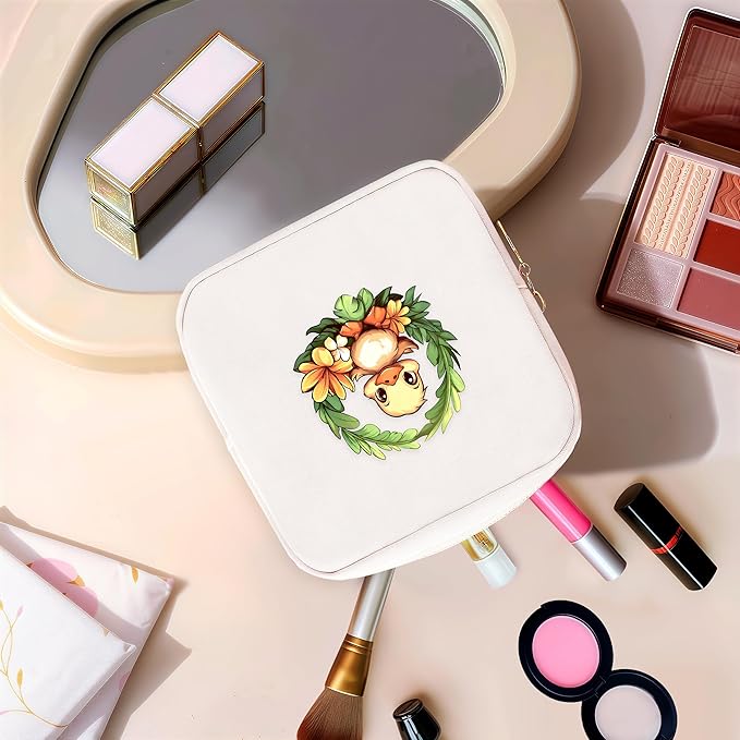 Duck Mini Makeup Bag, Duck Gift For Women Girls, Cute Portable Zipper Pouch Cosmetic Bag For Teen Girls Kids, Small Storage Bag For Sanitary Pad, Period napkin bag!