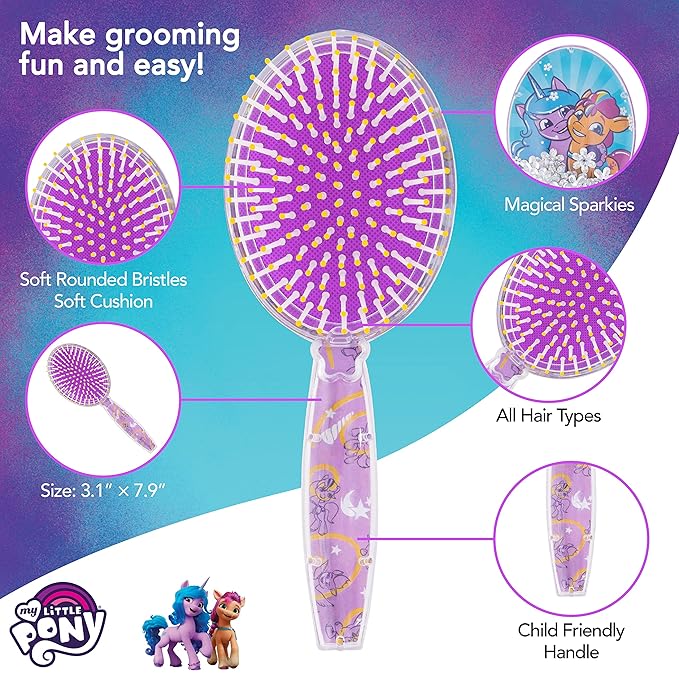 Hair Brush With Magical Sparkling Stars Confetti - Kids Ages 3+