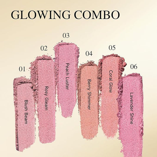 PHOFAY Luminous Blush Powder-Multi-Use Formula, Ultra-Fine & Smooth, Longer-Lasting Wear with Natural Luminous Glow (01#)